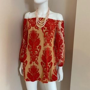 Romantic red lace mini